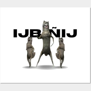 ijbiñij wolf dancing meme 3d animation three Posters and Art